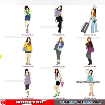 230102. 2D People Sketchup Models