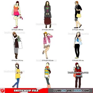 230102. 2D People Sketchup Models