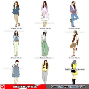 230102. 2D People Sketchup Models