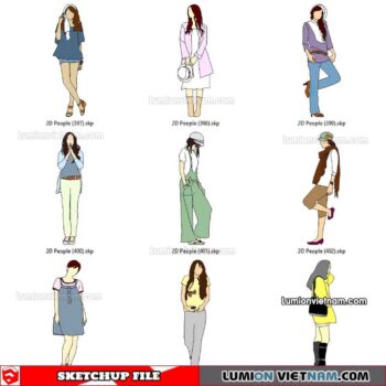 230102. 2D People Sketchup Models