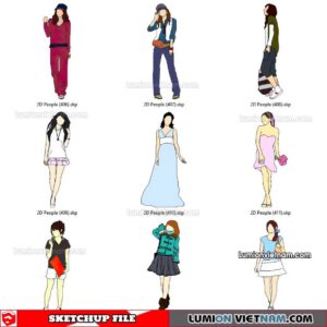 230102. 2D People Sketchup Models