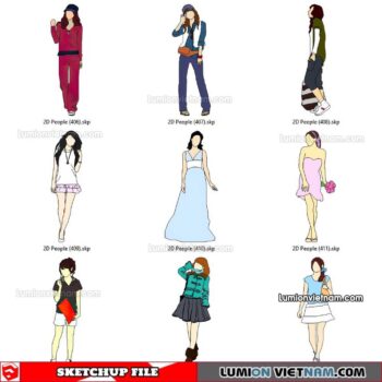 230102. 2D People Sketchup Models