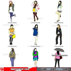 230102. 2D People Sketchup Models