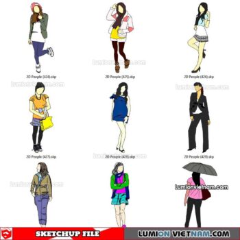 230102. 2D People Sketchup Models