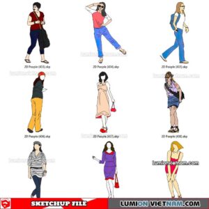 230102. 2D People Sketchup Models