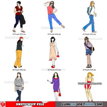 230102. 2D People Sketchup Models