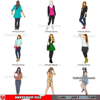 230102. 2D People Sketchup Models