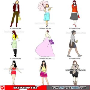 230102. 2D People Sketchup Models