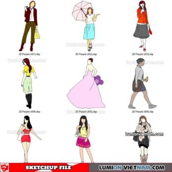 230102. 2D People Sketchup Models