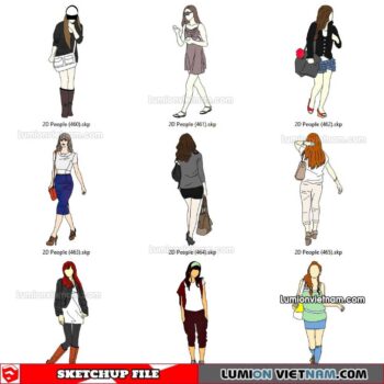230102. 2D People Sketchup Models
