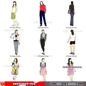 230102. 2D People Sketchup Models