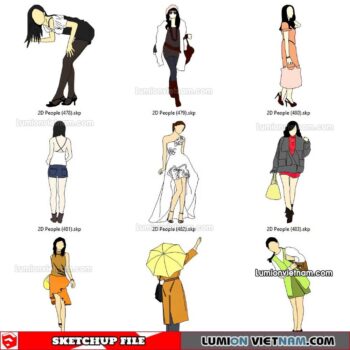 230102. 2D People Sketchup Models