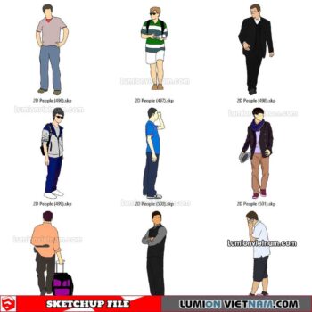 230102. 2D People Sketchup Models