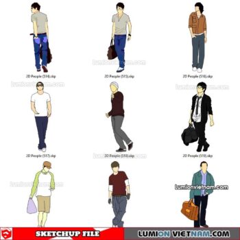 230102. 2D People Sketchup Models