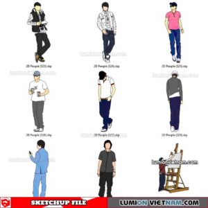 230102. 2D People Sketchup Models