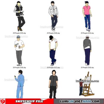 230102. 2D People Sketchup Models