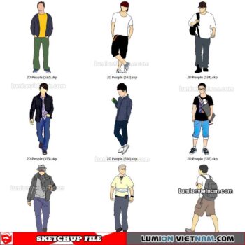 230102. 2D People Sketchup Models