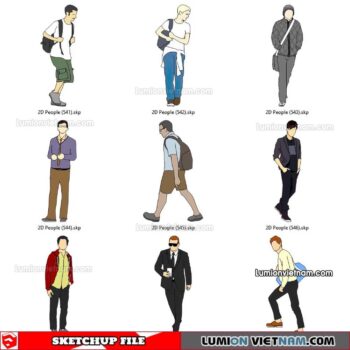 230102. 2D People Sketchup Models