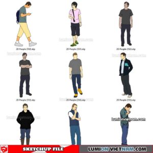 230102. 2D People Sketchup Models