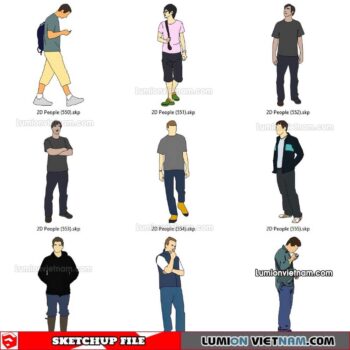 230102. 2D People Sketchup Models