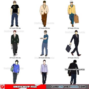 230102. 2D People Sketchup Models