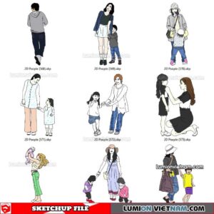 230102. 2D People Sketchup Models