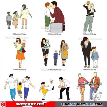 230102. 2D People Sketchup Models