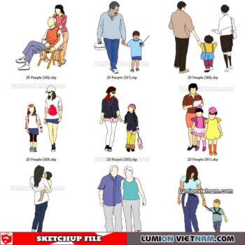 230102. 2D People Sketchup Models
