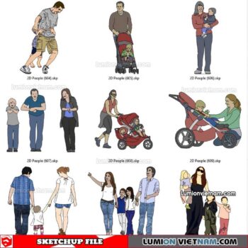 230102. 2D People Sketchup Models