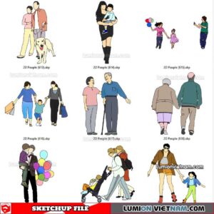 230102. 2D People Sketchup Models