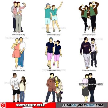 230102. 2D People Sketchup Models