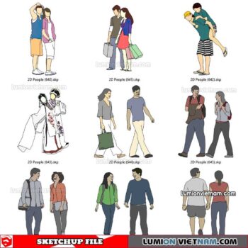 230102. 2D People Sketchup Models