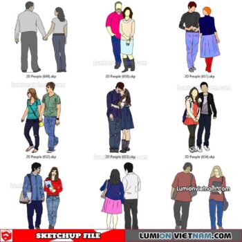 230102. 2D People Sketchup Models