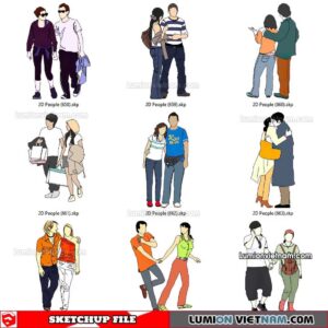 230102. 2D People Sketchup Models