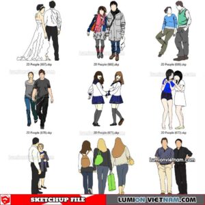 230102. 2D People Sketchup Models