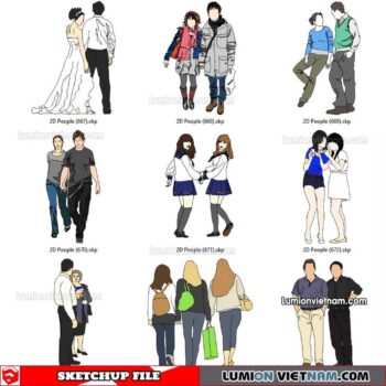 230102. 2D People Sketchup Models
