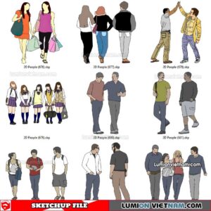 230102. 2D People Sketchup Models