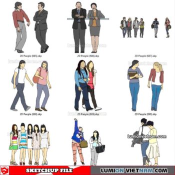 230102. 2D People Sketchup Models
