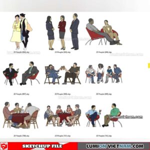 230102. 2D People Sketchup Models