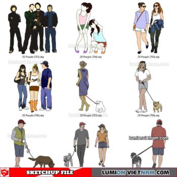 230102. 2D People Sketchup Models