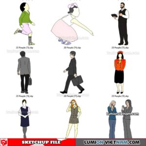 230102. 2D People Sketchup Models