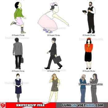 230102. 2D People Sketchup Models