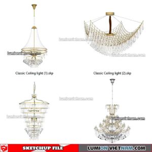 221912. Classic Ceiling light Sketchup Models