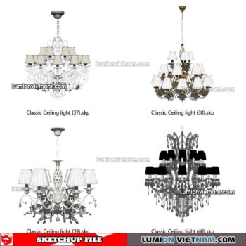 221912. Classic Ceiling light Sketchup Models