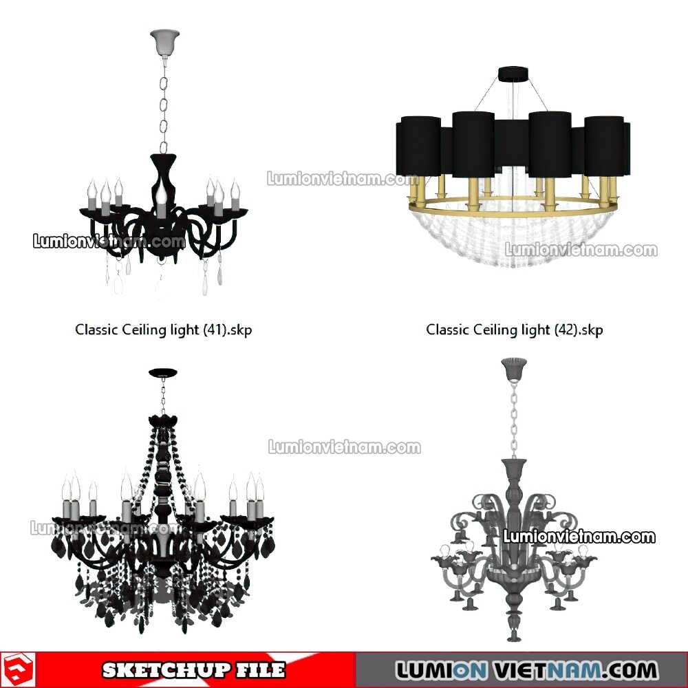 221912. Classic Ceiling light Sketchup Models