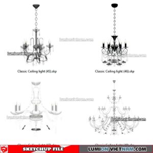 221912. Classic Ceiling light Sketchup Models
