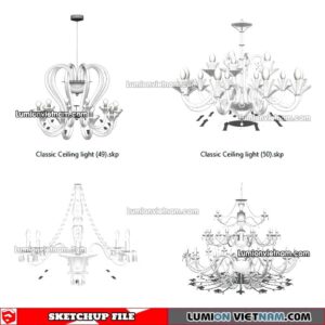221912. Classic Ceiling light Sketchup Models