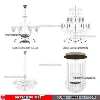 221912. Classic Ceiling light Sketchup Models