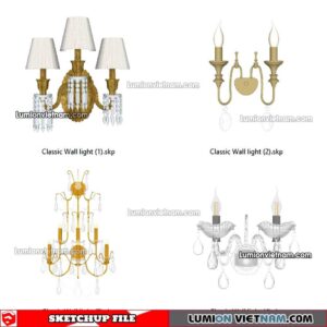 221912. Classic Wall Light Sketchup Models