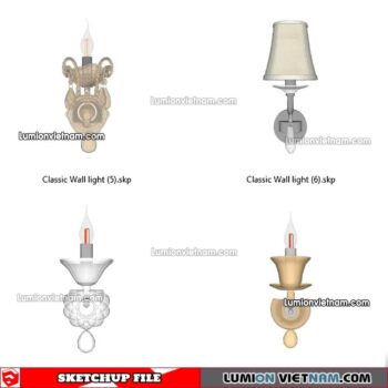 221912. Classic Wall light Sketchup Models